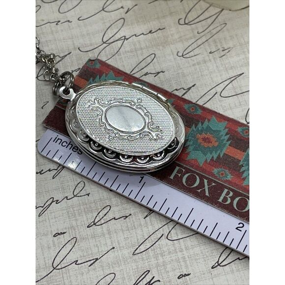 BLUE Rose White Mothers Day Cameo Locket Silver Easter Daughter Gift Wedding - Picture 8 of 10